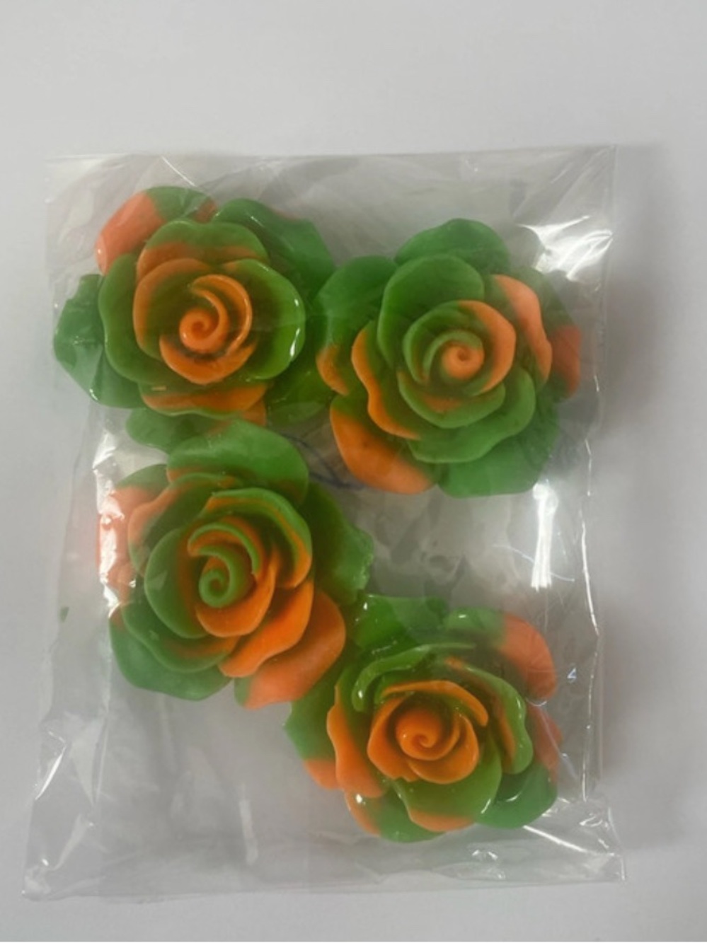 Green & Orange Rose  - Pack of 4